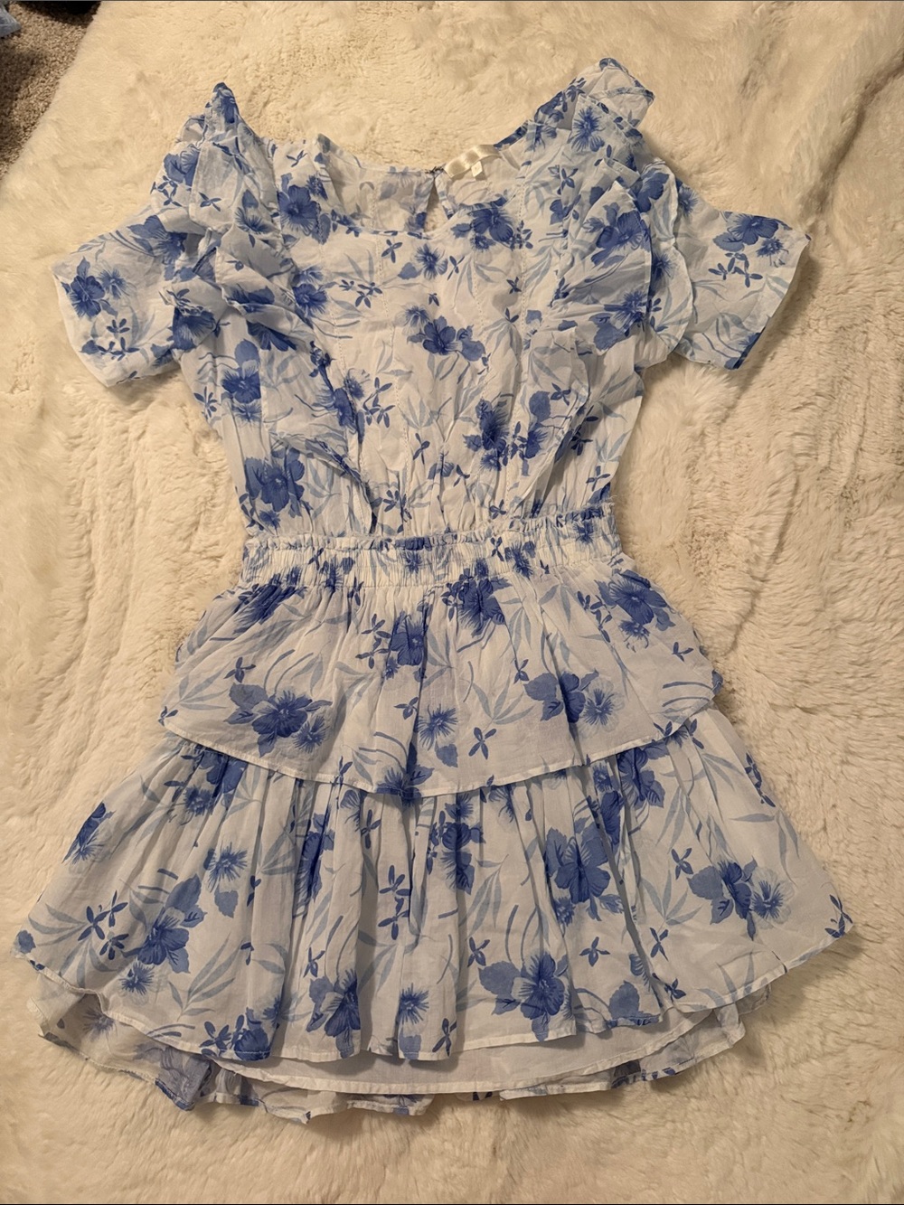 LoveShackFancy Natasha Floral Print Tiered Dress Size XXS
